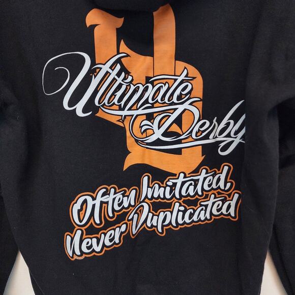 Ultimate Derby Sweatshirt Adult Size M Black Hooded Pullover Whiskey City Street - Picture 3 of 12